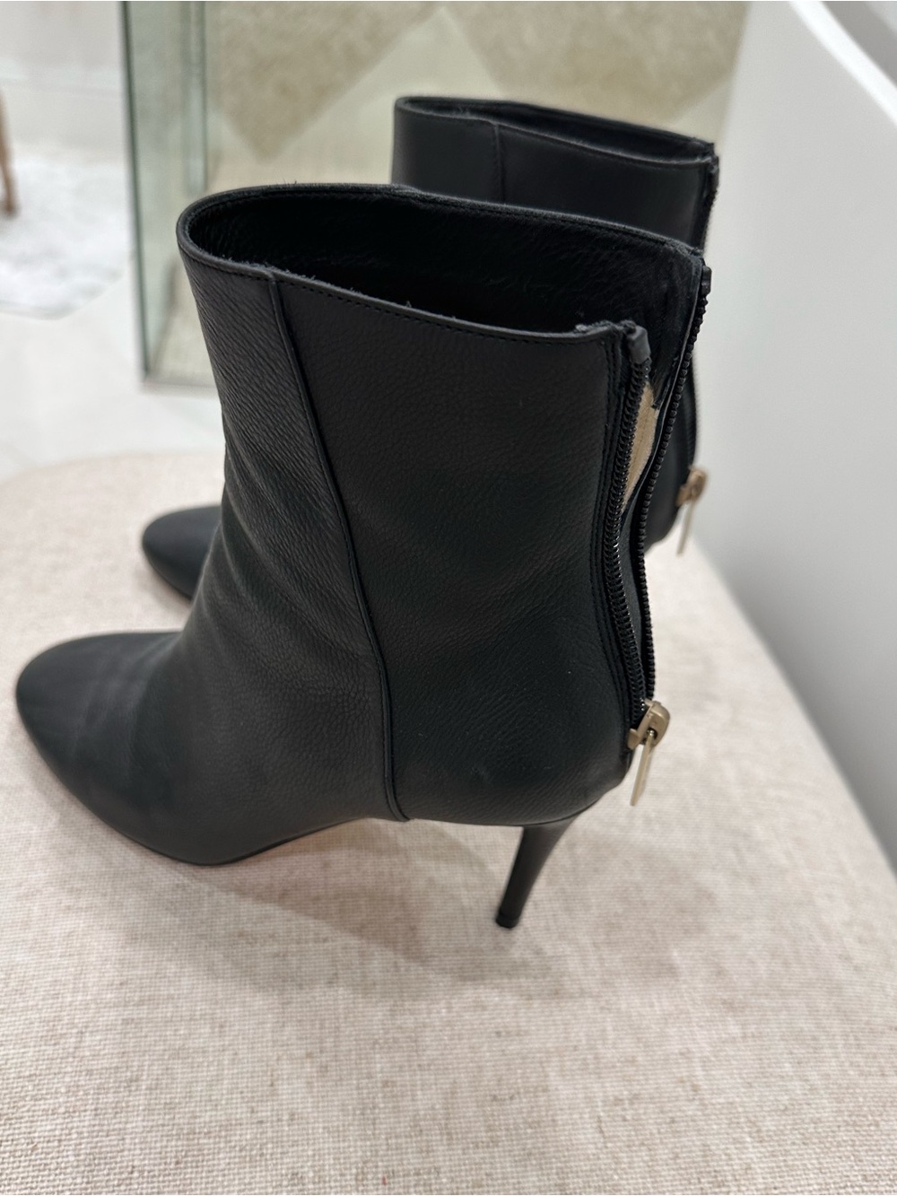 Jimmy Choo Black Pointed-Toe Stiletto Zip Ankle Boots